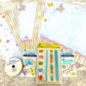 🌸 SPRING & BUTTERFLY STICKERS , SCRAPBOOK PAPER & SUPPLIES BUNDLE! RETIRED!